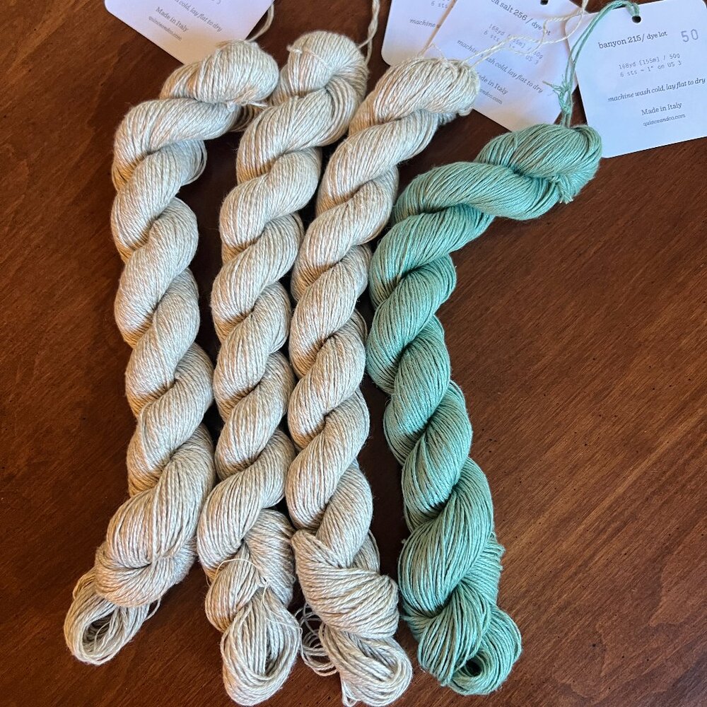 Organic Linen Yarn - four (4) skeins and Pattern